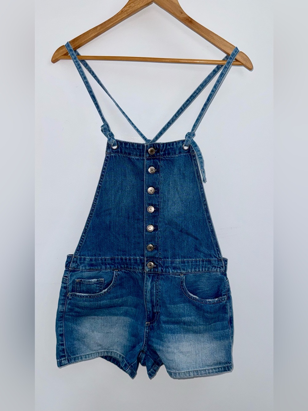 American Eagle denim overalls shorts size XS